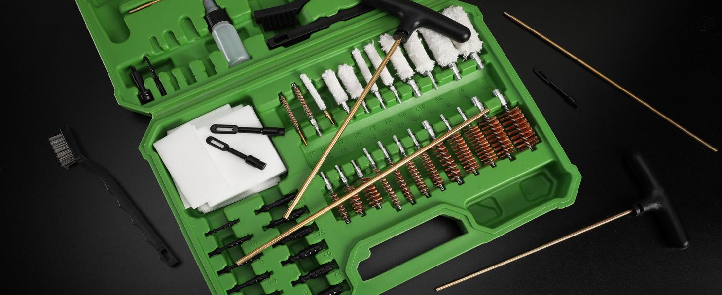 #SpringGlowUp MOSSY OAK Universal Gun Cleaning Kit, Metal Brushes Gun Cleaning Tool Set with Travel Size Portable Case for Pistols Hunting Handgun Shot Guns