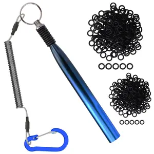 TRUSCEND Wacky Rig Tool Kit，210Pcs Silicone O Rings，Ultra-Smooth Downrigger Tube，Easy Installation，Protects Stick Baits，For 3"-4" & 5"-7" Worms，Bass Fishing Freshwater Saltwater