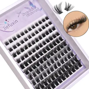 Lash Clusters 120pcs, 8-16mm Wispy Individual Lashes, Natural Look D Curl, Fluffy Cluster Lashes, Eyelash Extensions, Volumized False Eyelashes