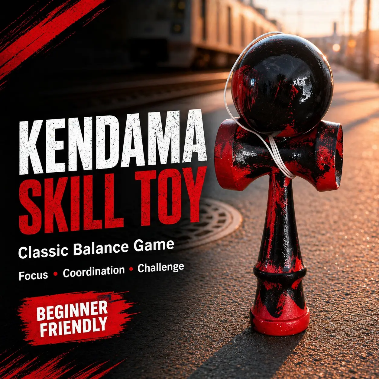 Classic Traditional Kendama Skill Ball, Hand Coordination and Balance Exercise Ball, Beginner Use, Suitable for Adult Fitness Balancing, Interactive Training Ball!