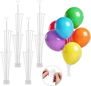 LOLStar Balloon Stand Kit, 4 Pack Table & Floor Balloon Arch Stands with Adhesive Base, Sticks & Archer Holder Easy DIY Assembly. Ideal for Party Decorations Indoor, Outdoor, Table, Floor Party Decor