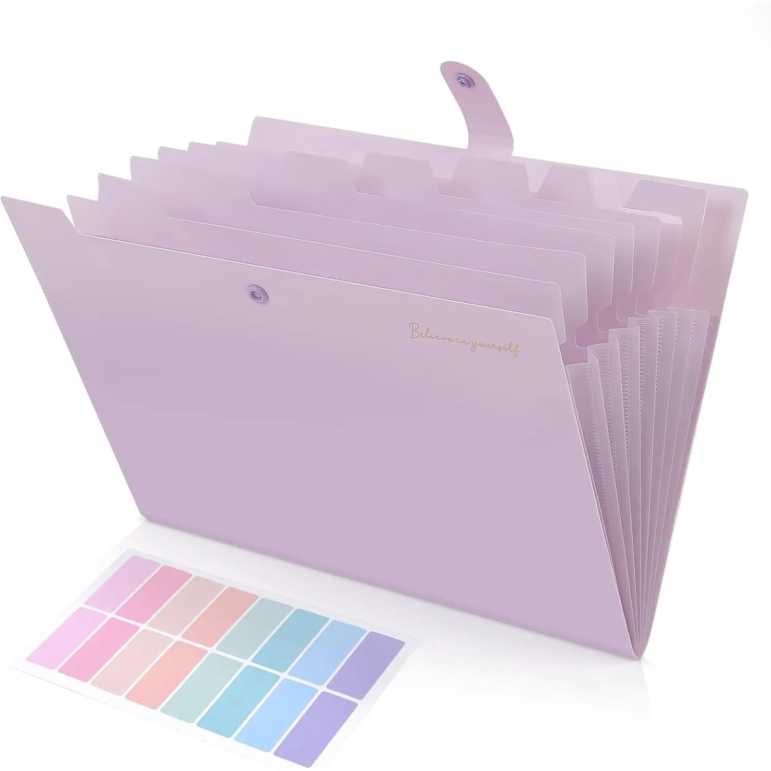Expanding File Folder, Accordion File Organizer with 8 Pocket, Expandable Document Paper Receipt Holder for School Office , Letter/A4 Size
