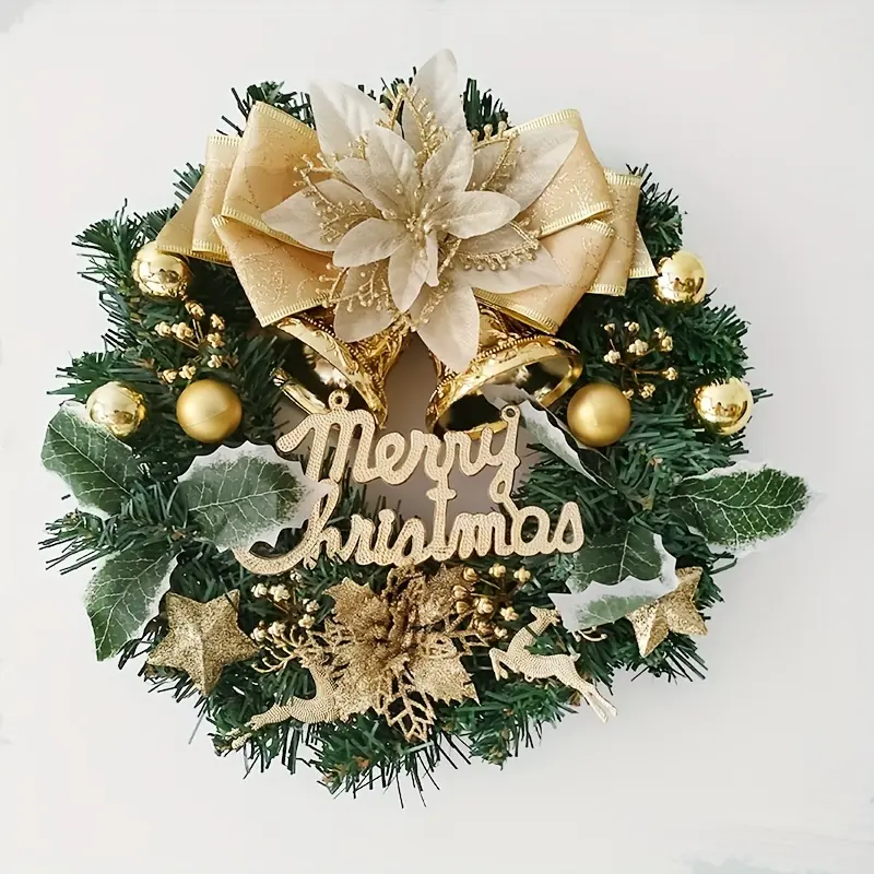 Festive Christmas Wreath Decorations, Faux Flower Wreath, Holiday Home & Room Arrangement, Add Joy & Cheer to Any Space, Perfect for Seasonal Celebrations,Gothic,LED,black