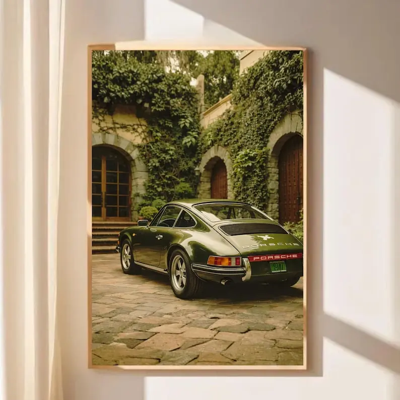 Forest Green Porsche 911 Poster - No Frame
