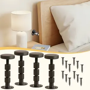 4Pcs Adjustable Threaded Heavy Duty Bed Frame Anti-Shake Tool for Bed, Upgraded Headboard Stoppers for Wall, Noise Stopper with Wall Protection for Beds, Cabinets & Sofas | Easy Installation(1.93"-3.15")