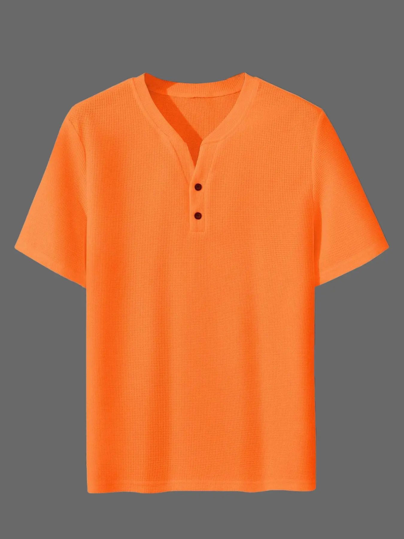 1 piece men's summer casual short sleeve Fitted henley shirt, button V-neck design, trendy fashion men's henley shirt, holiday, must-have, Breathable Casual Wear