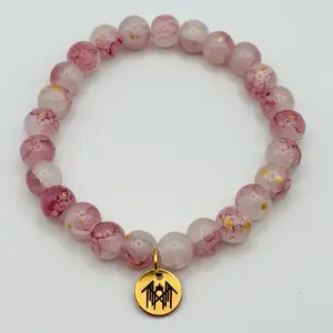 Arcadia inspired bead bracelet stack with ST sigil charm