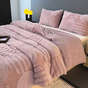 Fashion Circle Texture Blanket, Fall Winter Essential, Double Layer Thickened, Temperature Lock Warm, Multiple Colors, Fluffy Blanket