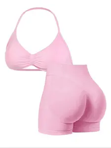 New Women's Sporty Yoga Set, High Waisted Yoga, Fitness Clothes, High-Waist Tight-Fitting Shorts and Tank Top, Summer Fitnessfor Running and Gym