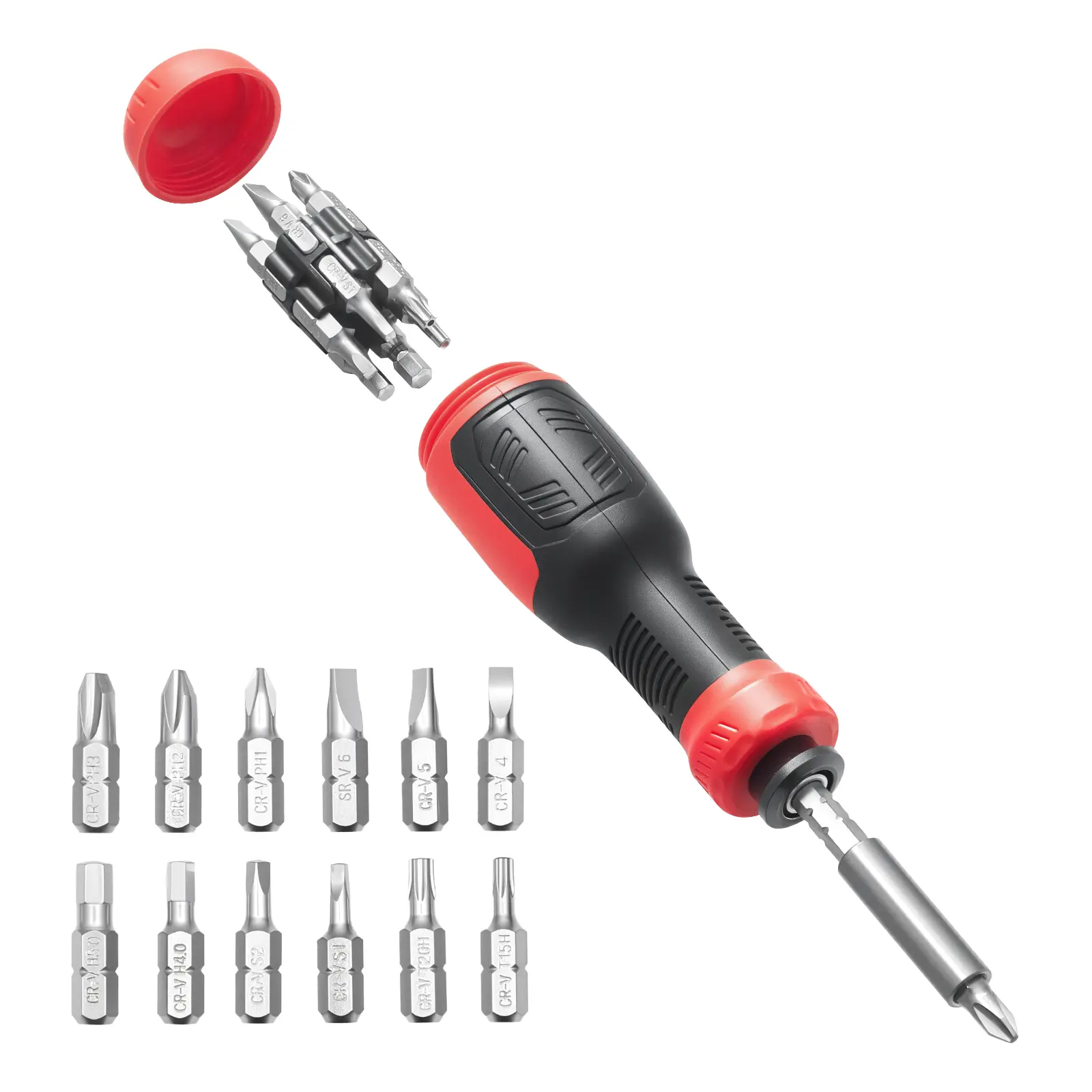 【summerfinds】VEVOR Screwdriver Set, 13 in 1 Magnetic Multi Bit Mini Nut Driver Set, Phillips, Flat Head, Torx, Square Bits for Men, Manual Precision Repair Tool Kit for Sockets, Furniture, Home Appliances, Cars, Portable, Replaceable Screwdriver Bits