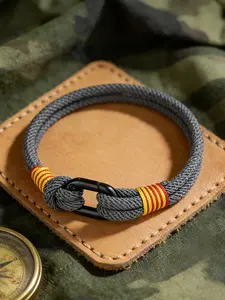 Men's Survival Bracelet Twisted Rope, Nylon Braided Nautical Adventure Jewelry Gift, Durable Outdoor Accessory