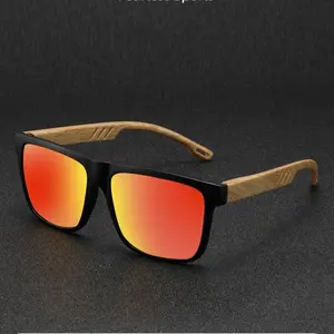 Retro Imitation Bamboo Wooden Sunglasses, Trendy UV Protection Fashion Shades for Men and Women, Fashion Accessories for Everyday Use and Outdoor Activities