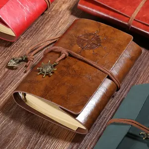 Vintage A6 Notebook with Box, 5x7 Inch PU Leather Journal, 160 Blank Pages, Durable Paper, Ideal for Study Work Business, Back-To-School Gift