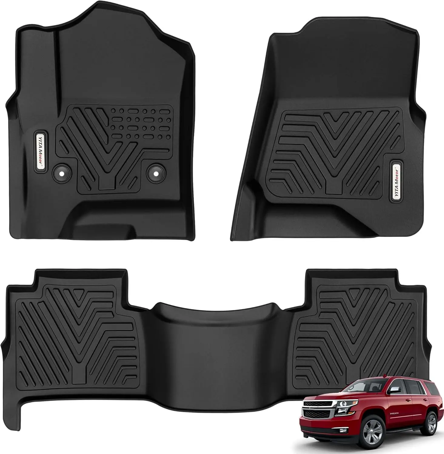 TPE Floor Mats fits 2015-2020 Chevy Tahoe / GMC Yukon, All Weather, Waterproof TPE Floor Mats fits 2015-2020 Chevy Tahoe / GMC Yukon, All Weather, Waterproof
