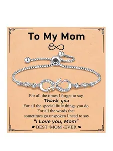 Infinity Love Bracelet for Daughter, Thankful Mom Exclusive Bracelet, Heart Charm Jewelry Gift for Women Girls, Birthday Christmas Valentine's Day, Personalized Jewelry Gift