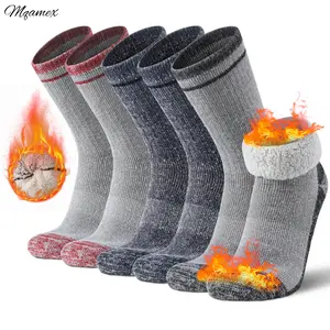 Alpha Menswear Merino Wool Socks - Unisex, Casual, Fleece-Lined, Thick, Minimalist Plain Look, 3 Pairs (1 Pair per Color), Large XL, Machine Washable, Warm Winter Boot Socks for Cold Weather Gifting, One Pair Per Color
