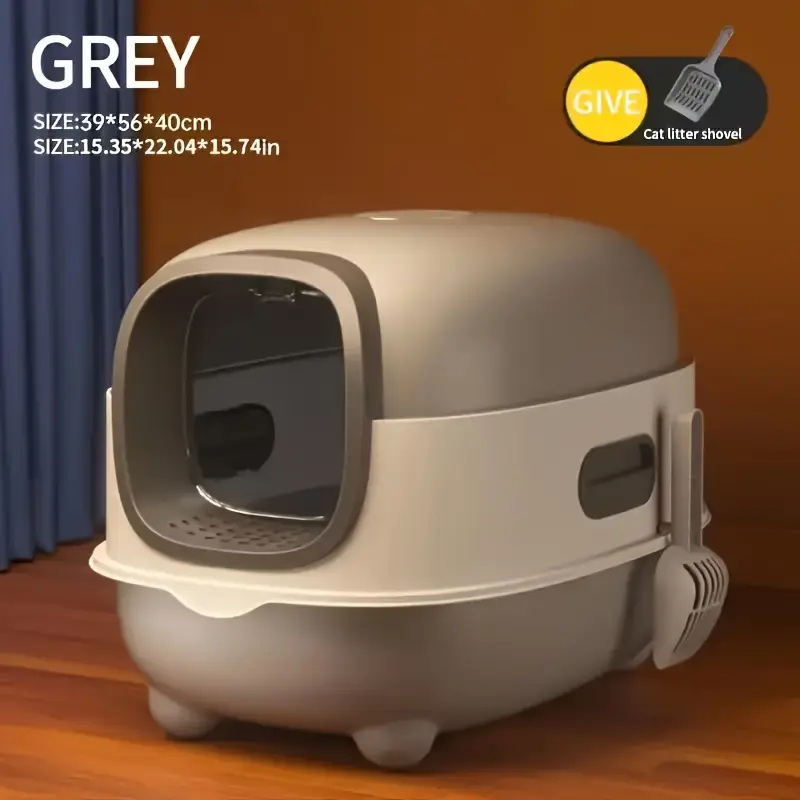 Extra Large Fully Enclosed Cat Litter Box with Odor Control, Litter Box Enclosure, Covered Litter Box| Dual-Use Foldable Rectangular Pet Toilet| Removable Lid, Free Scoop, Easy to Clean, Perfect for Kittens & Household Use
