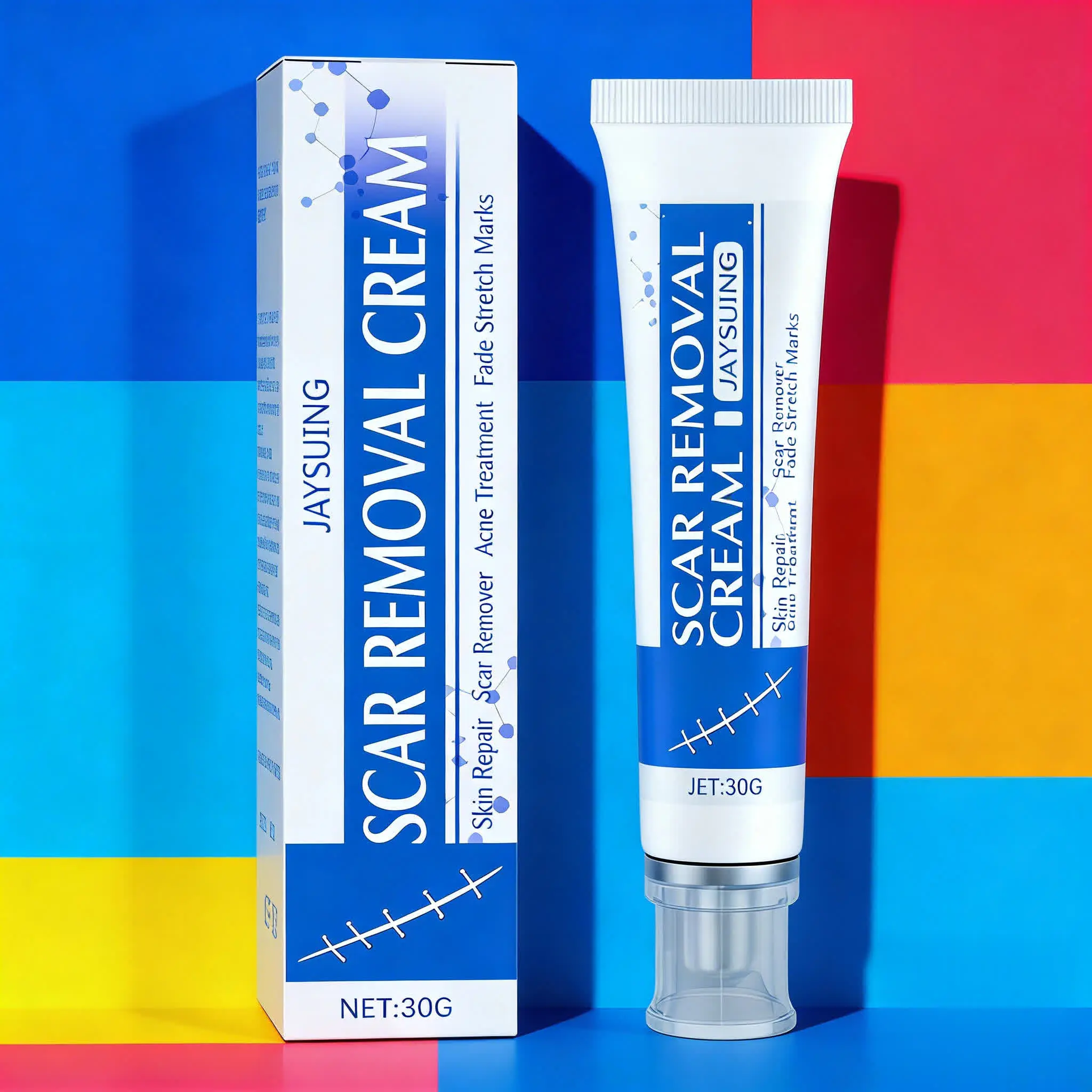 Professional Scar Fading Gel - Advanced scar repair treatment for keloids, C-section scars, surgical incisions, burn scars, acne scars, trauma scars and more.