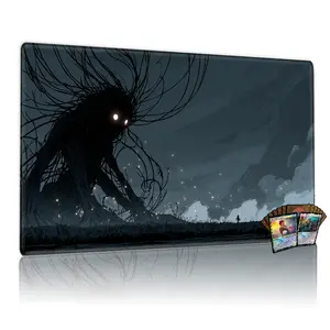 Eerie Dark Creature & Misty Landscape TCG MTG Playmat - 12x24in Non-Slip, Perfect for Family Card Game Gatherings & Gift for Gaming Enthusiasts