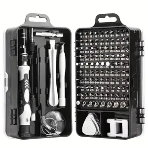 115pcs/set Multi-function Cell Phone Kit Car Precision Screwdriver Repair Tool, Electronic Screwdriver Set for Watch Mobile Phone Disassembly Repair (Black)
