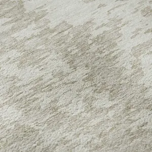 HomeRoots 675251 9 x 12 ft. Ivory & Beige Abstract Transitional Washable Machine Made Rectangle Area Rug with UV Protection