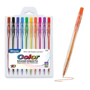 BAZIC 10 Color Retractable Pen