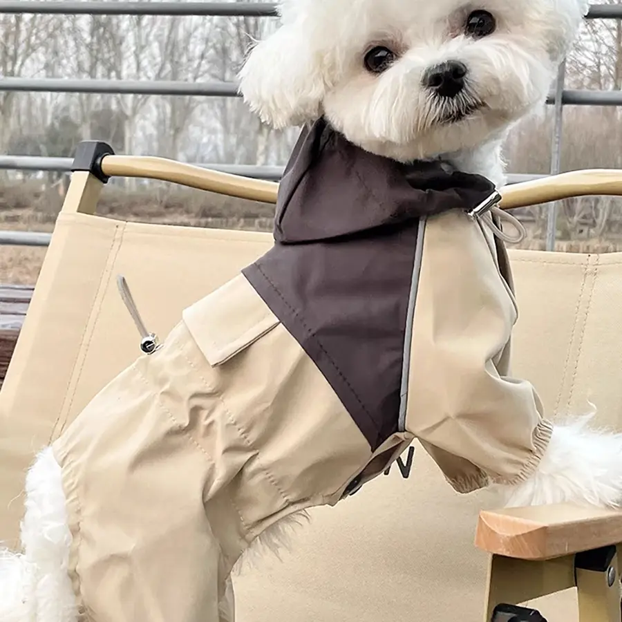 Hooded Pet Raincoat, 1 Count Waterproof Outdoor Pet Clothing, Small Dog Pet Clothing, Dog and Cat Clothing Supplies, Outside