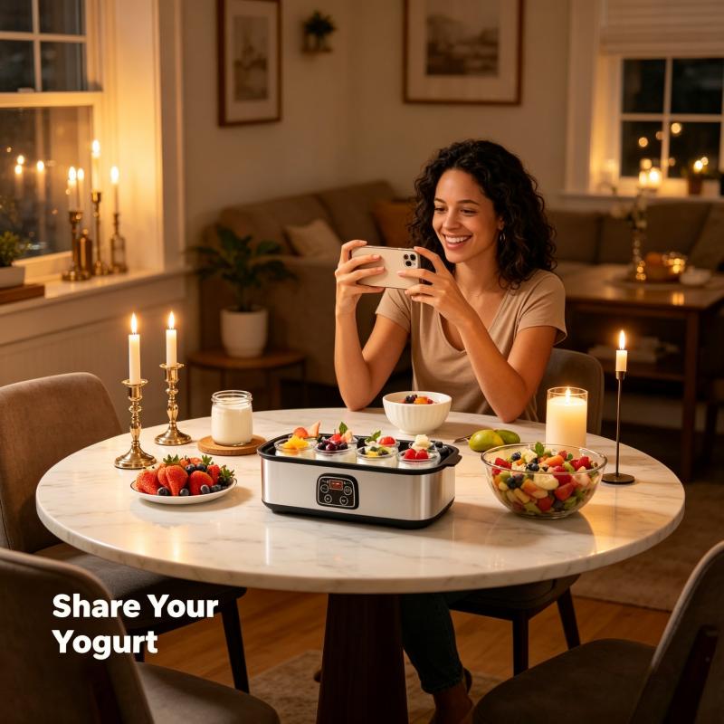 The ultimate probiotic fully automatic yogurt machine with adjustable time and temperature - making trillions of live probiotics with 8 cups of JARS