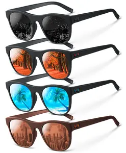 Unisex Polarized Sunglasses, UV400 Protection Anti-Glare Square Sunglasses for Men Women, Lightweight Fashion Eyewear for Driving Fishing Outdoor