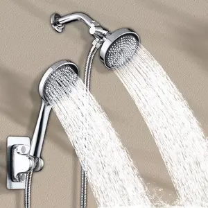 Abs Material High-Flow Rain Shower Head & Hose Kit, Two-In-One Handheld Shower System, Long Hose Three-Way Distributor, Bathroom Accessories, Handheld Showerhead