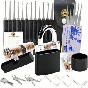 34 Piece Tool Set General Lock,Brass Padlock with Same Keys,Heavy Duty Lock Set with Keys,Weatherproof Padlock for Outdoor Use
