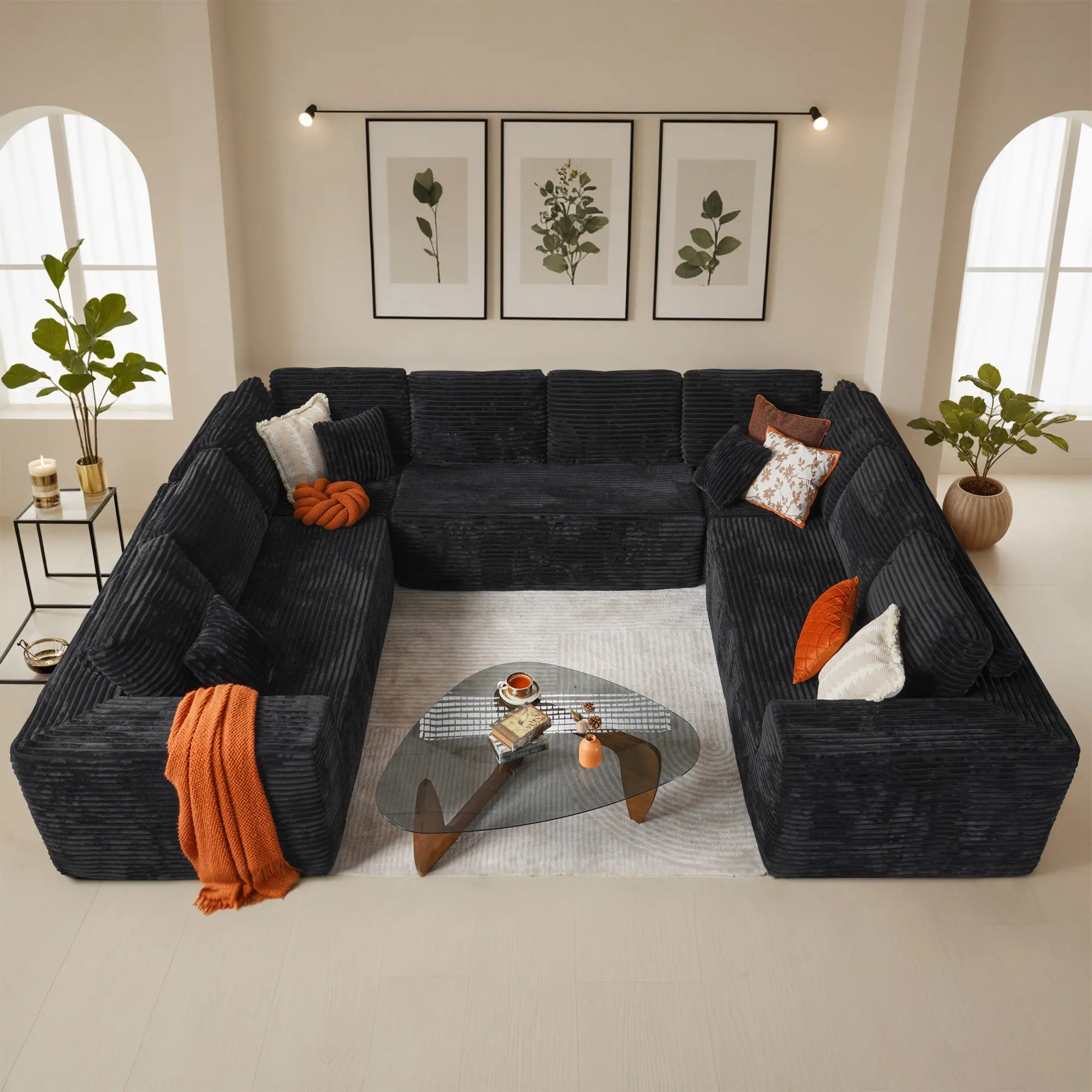 Black Plush Corduroy