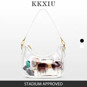 KKXIU Shoulder Bag for Women Cute Hobo Purses and  Underarm Purse Clear Crossbody Purses for Women Concerts Stadium Approved Work Beach