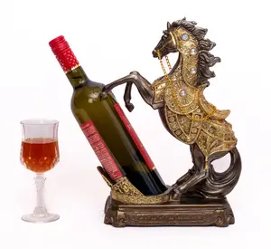 Dalax-Beautiful Horse Wine Bottle Holder Animal Figurine Wine Cabinet Countertop Decor Decorations Gifts for Wine Lovers, Tabletop Wine Rack Display Stand Home Kitchen Gift Utensils Rustic home bar bar kit