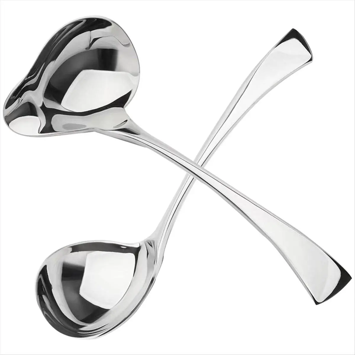2Pcs Small Gravy Ladle, Sauce Ladle, Sauce Ladle with Pouring Spout, Stainless Steel Mini Ladle, Dishwasher Safe