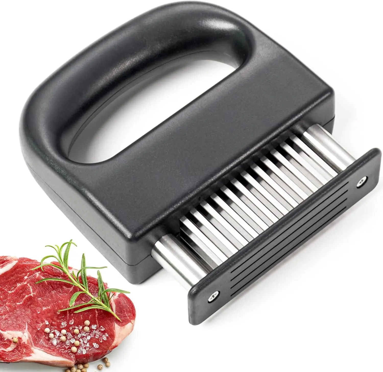 Meat Tenderizer, Meat Tenderizer Tool with 48 Stainless Steel Ultra Sharp Needle Blades Kitchen Cooking Gadgets for Tenderizing Beef, Turkey, Fish, BBQ, Pork, Fish