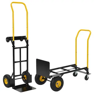 Dolly Cart with Wheels - 800Lb Capacity Dolly with Wheels,2-in-1 Foldable Hand Truck with 4 Non-Flat Wheels | for Moving, Warehouse, Office, Grocery