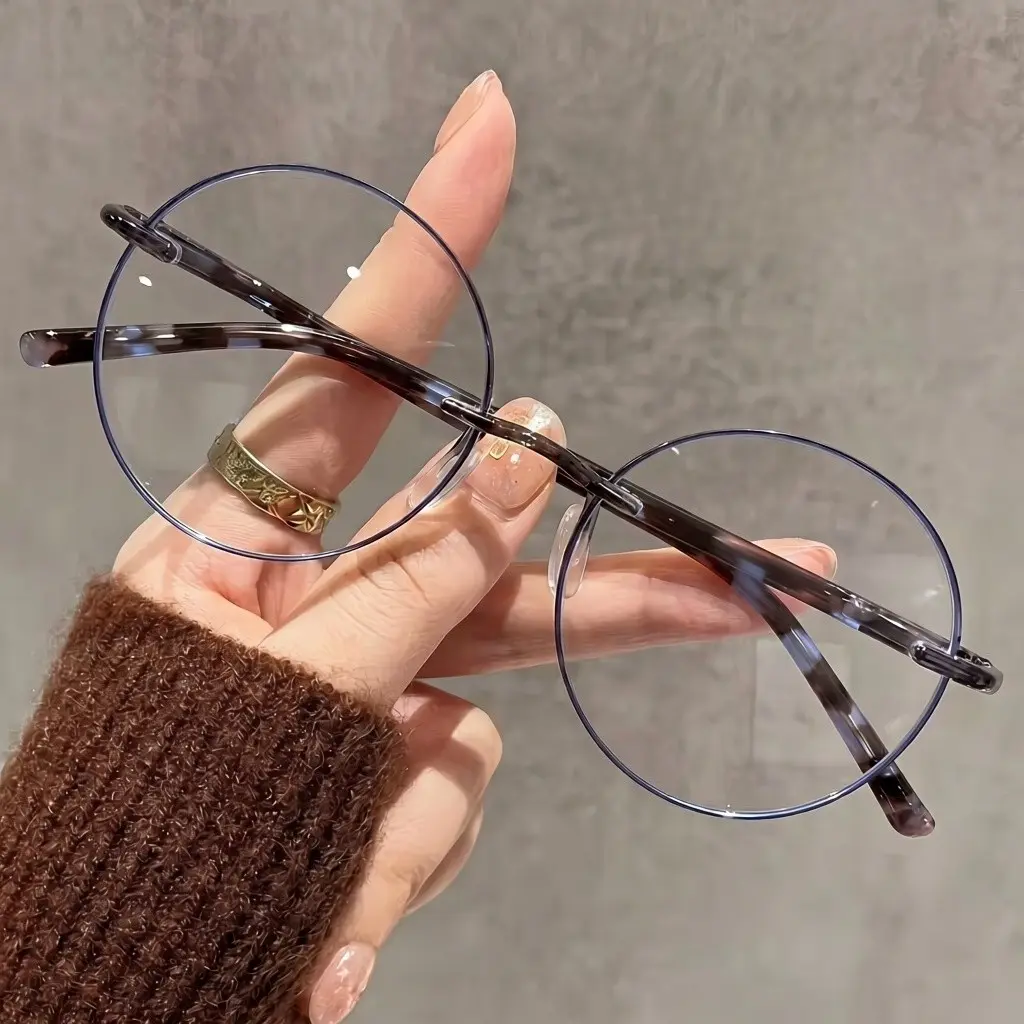 Vintage Metal Round Frame Reading Glasses, Lightweight Fine Frame, Blue Light Blocking Lenses, Daily/commute/office Use