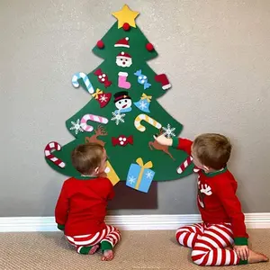 DIY Felt Christmas Tree Kit with 26 Ornaments 3.2-Foot DIY Christmas Tree Wall Hanging Christmas Gifts Christmas Decorations