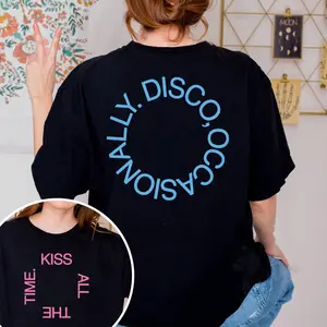 [Sale Up To 60%] Stylish Tom Kiss All The Time Disco Occasionally Tee | Harry Styles Tour Shirt