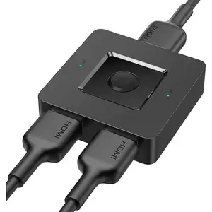 HDMI Switch 4k@60hz Splitter,  Bidirectional HDMI Switcher 2 in 1 Out, Manual HDMI Hub Supports HD Compatible with Xbox PS5/4/3 Blu-Ray Player Fire Stick Roku and More
