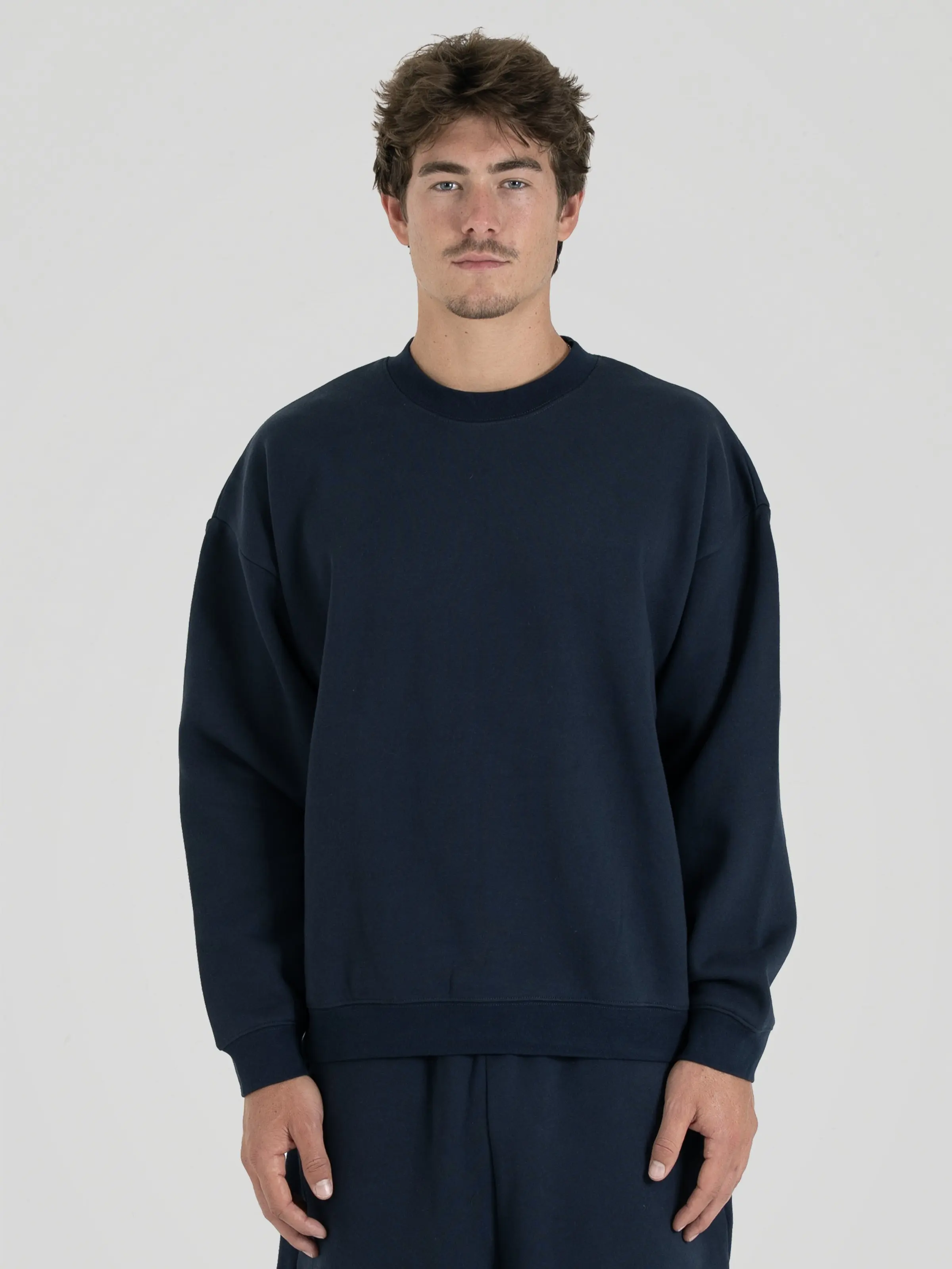 350 GSM 'Dark Navy' Fleece Crewneck