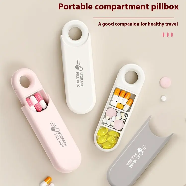 Portable Dustproof Mini U-Disk Shaped Travel Pill Organizer with Morning Midday Night Compartments in Multiple Colors expandable kitchen sink faucet organizer