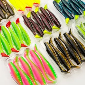 GMIN-364PK6 Minnowz 3.5in Fishing Lures, 6-Pack Soft Plastic Minnow Baits - Fishing Lure for Bass, Trout Freshwater & Saltwater Fishing