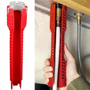 Faucet Wrench,Multi-functional Pipe Wrench,Sink Faucet Installer Tool,Bathroom Plumbing Installation & Repairs Wrench for Small Space Toilet Kitchen Bathroom Toilet Sink,Multifunctional Wrench