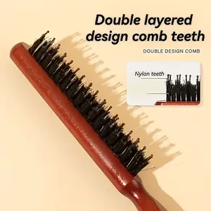 Three-Row Pointed Tail Comb with Bristles, Artificial & Synthetic Material, Ideal for Scalp Massages & Hairstyling, Versatile for All Hair Types, Hairdressing Comb
