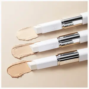 ELROEL Blanc Cover Cream Stick V 0.45oz Color-Changing Foundation with Collagen Capsules & Ultra-Fine Bristles for Seamless Coverage Tinted Makeup