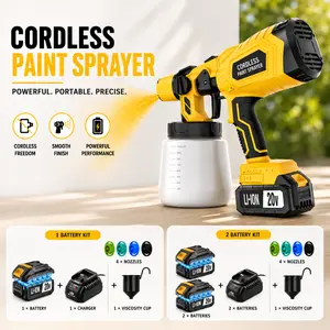 Brushless HVLP Cordless Paint Sprayer.4.0Ah Cordless Paint Sprayer – 2X Longer Runtime & Fast Charging | 20V Power Tool.Stop Using 2.0Ah Batteries! Upgrade to 4.0Ah.DIY Game Changer! nozzle copper