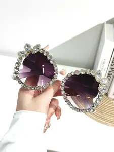 Rhinestone Decorated Glasses, Trendy Boho Style Glasses for Women, Fashion Accessories for Everyday Use and Outdoor Activities