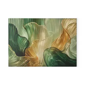 Emerald Leaf Glass Serving Board
